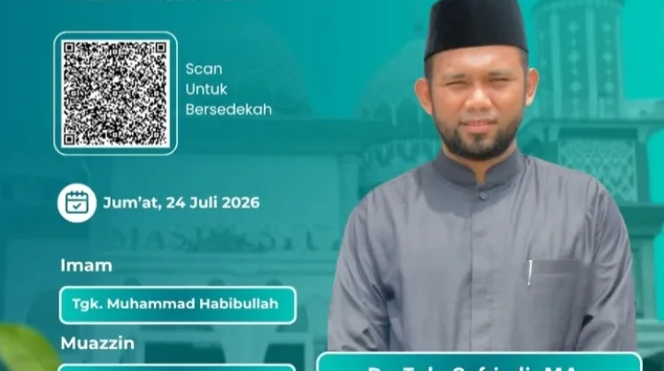 Tgk. Safriadi Jadi Khatib Salat Jumat di Masjid Syura Kandang