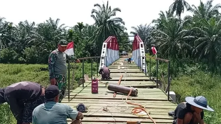 Pembangunan Jembatan Perintis Garuda Tahap III Cot Girek telah Mencapai 65 Persen