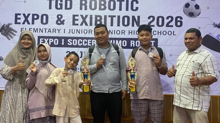 Wakili Aceh, Tim Grong Robotik MTsN 11 Pidie Juara Lomba di Medan