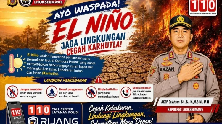 Kapolres Lhokseumawe Ajak Masyarakat Waspadai El Niño, dan Bersama Cegah Karhutla
