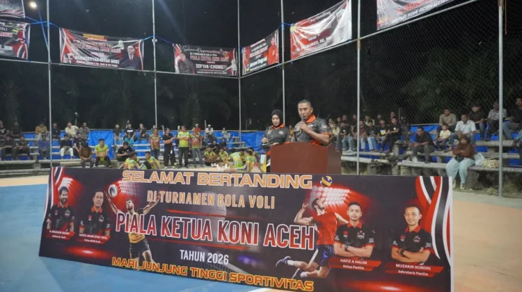 Kapolres Lhokseumawe Buka Turnamen Voli Semi Open Piala Ketua KONI Aceh 2026