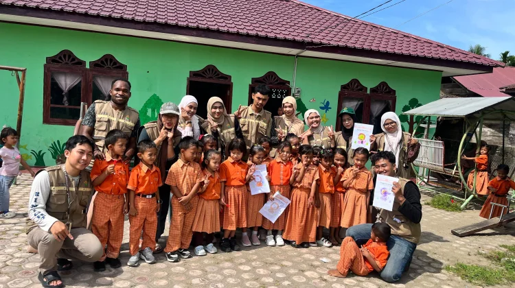 Mahasiswa KKN Universitas Malikussaleh Gelar Lomba Mewarnai