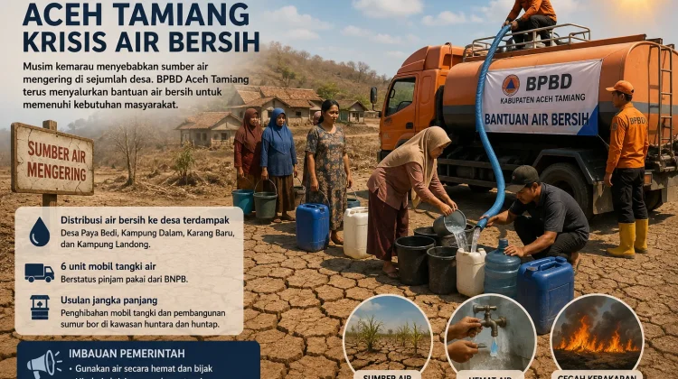 Kemarau Melanda, Sejumlah Desa di Aceh Tamiang Krisis Air Bersih