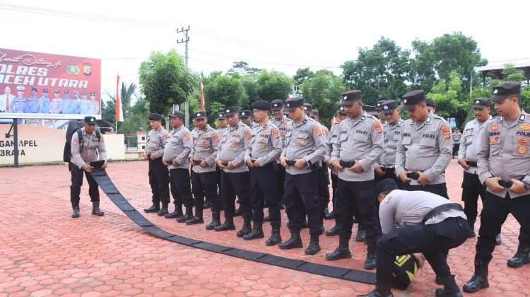 Polres Aceh Utara Gelar Latihan Pengendalian Massa
