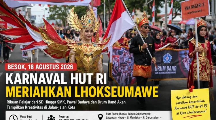 Besok, Karnaval HUT RI Meriahkan Lhokseumawe
