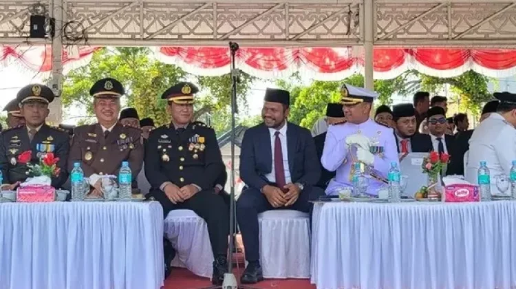 Dandim 0103/Aceh Utara Hadiri Upacara HUT ke-81 Kemerdekaan RI di Lapangan Hiraq