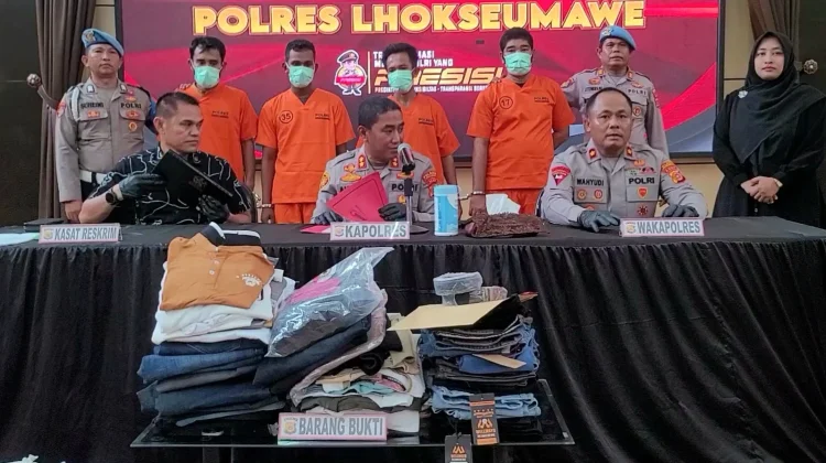 Bobol Gudang Pakaian Kuta Blang, 4 Pelaku Terancam 7 Tahun Penjara