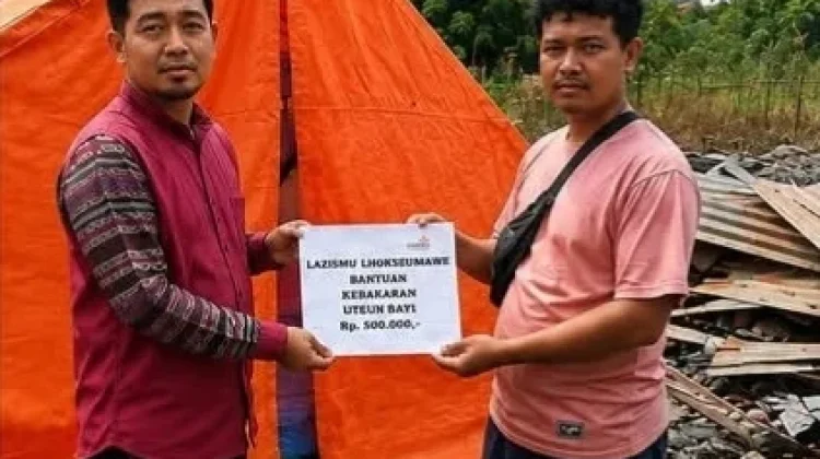 Lazismu Lhokseumawe Salurkan Bantuan untuk Korban Kebakaran Uteun Bayi