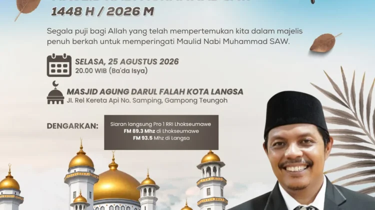 RRI Lhokseumawe Siarkan Langsung Peringatan Maulid Nabi di Langsa