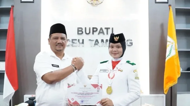 Bupati Armia Sambut Kepulangan Anggota Paskibraka Nasional