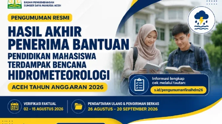 Hasil Akhir Bantuan Pendidikan Mahasiswa Terdampak Bencana Diumumkan