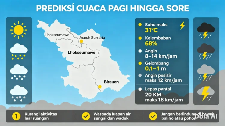 Prediksi Cuaca BMKG: Cerah berawan Berawan Pagi, Potensi Hujan Sore Hari