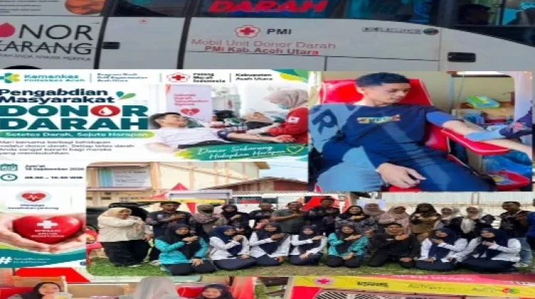 Prodi Keperawatan Aceh Utara Poltekkes Aceh dan PMI Gelar Donor Darah