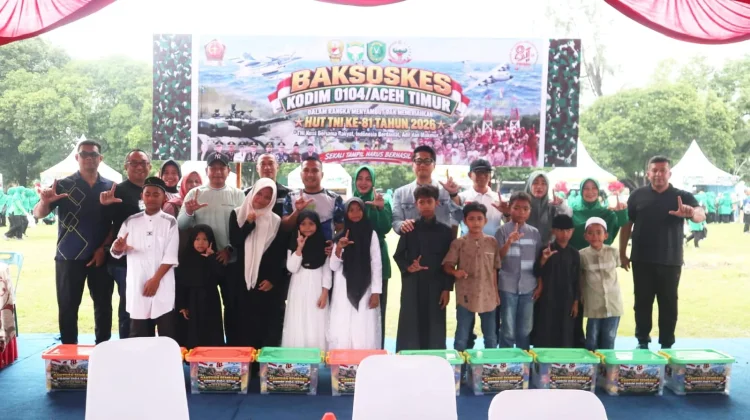 Hujan Tak Patahkan Semangat Warga Langsa Ikuti CFD dan Baksoskes HUT TNI ke-81
