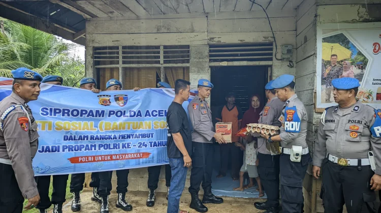 Sipropam Polres Lhokseumawe Salurkan Bansos