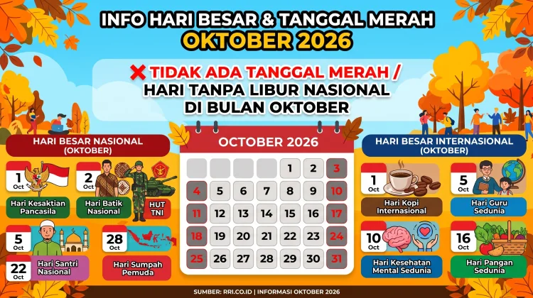 Hari Besar dan Tanggal Merah Oktober 2026: Bulan Sarat Makna tanpa Libur Nasional