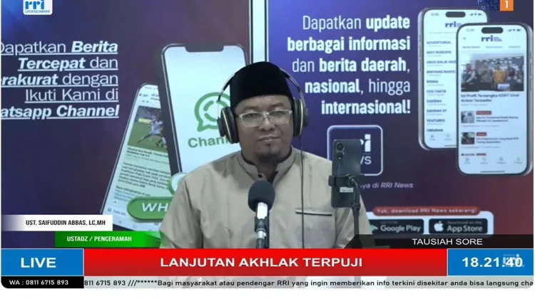 Akhlak Terpuji Dibahas Lengkap di Tausiah Sore RRI Lhokseumawe
