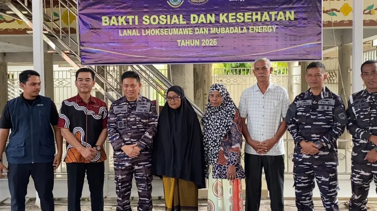 HUT ke-81 TNI, Lanal Lhokseumawe dan Mubadala Energy Sentuh Langsung Warga