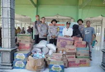 Kapolres Lhokseumawe Bersama Mahasiswa STIK-PTIK Salurkan Bantuan Kapolri
