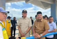 Menteri PU Tinjau Kerusakan Bendung Irigasi Pante Lhong di Bireuen