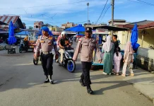Polsek Muara Satu Intensifkan Patroli di Pasar Batuphat Timur