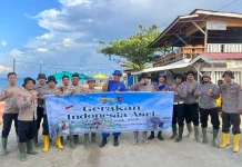 Polres Lhokseumawe Gelar Gerakan Nasional Indonesia Asri di Pantai Pondok Bahari