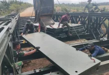 TNI Pacu Pembangunan Jembatan Bailey Blang Reubik–Buket Sendang Aceh Utara