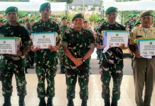 Dandim Aceh Utara Lepas 323 Prajurit Cuti Mudik Lebaran