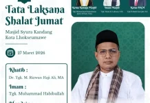 Ketua PCNU Lhokseumawe Jadi Khatib Jumat di Masjid Syura Kandang