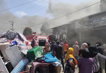 Toko Kain di Tanah Jambo Aye Terbakar Kerugian Tiga Miliar
