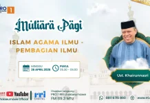 Ustadz Khairunnasri Bahas Keluasan Ilmu Allah di Mutiara Pagi