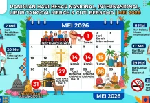 Daftar Tanggal Merah, Cuti Bersama dan Hari Besar Bulan Mei 2026