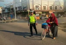 Cegah Kemacetan, Satlantas Polres Aceh Utara Gelar Strong Point