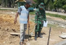 TNI Kawal Pembangunan Koperasi Desa Merah Putih di Simpang Kramat