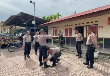 Ditpamobvit Polda Aceh Supervisi Penggunaan Secdoor dan Metal Detector di Polres