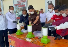 Sat Resnarkoba Polres Lhokseumawe Musnahkan Sabu dan Ganja