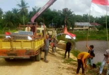 Kodim Aceh Utara Bantu Pulihkan Akses Warga lewat Pembangunan Jembatan Aramco
