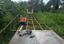Semangat Gotong Royong Warnai Pembangunan Jembatan Gantung Cot Girek Aceh Utara