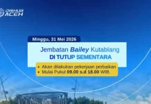 Perbaikan Lantai, Jembatan Bailey Kutablang Bireuen, Minggu Ditutup sementara
