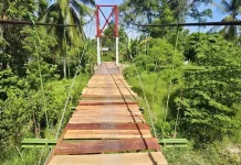 Progres Rehab Jembatan Gantung Desa Teungoh Syamtalira Aron Capai 55 Persen
