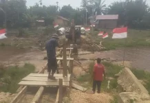 Kodim 0103/Aceh Utara Bangun Jembatan Aramco Tahap III di Tanah Jambo Aye