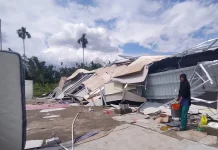 Puluhan Huntara di Langkahan Porak-Poranda Diterjang Angin Kencang