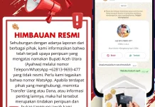 Pemkab Aceh Utara Peringatkan Penipuan Catut Nama Bupati