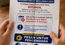 Operasi Patuh Seulawah 2026 di Aceh Timur Ditunda