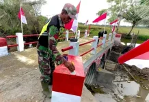 Kodim Bireuen Tuntaskan Jembatan Aramco, Ekonomi Warga Terdongkrak