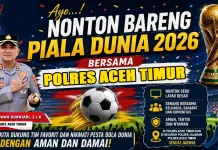 Polres Aceh Timur Gelar Nobar Piala Dunia 2026 Bersama Masyarakat,