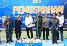 Wakil Walikota Lhokseumawe Hadiri Pemusnahan Barang Ilegal