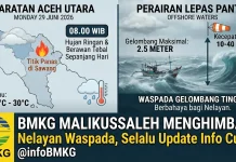 BMKG: Ingatkan Nelayan Waspada Gelombang Tinggi di Perairan Aceh Utara