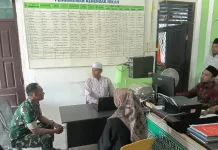 Babinsa Koramil/12 Tanah Pasir Perkuat Sinergi Bersama KUA