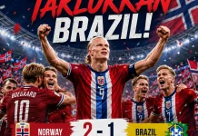 Norwegia Singkirkan Brasil 2-1, Haaland Antar Tim Viking ke Perempat Final PD 2026